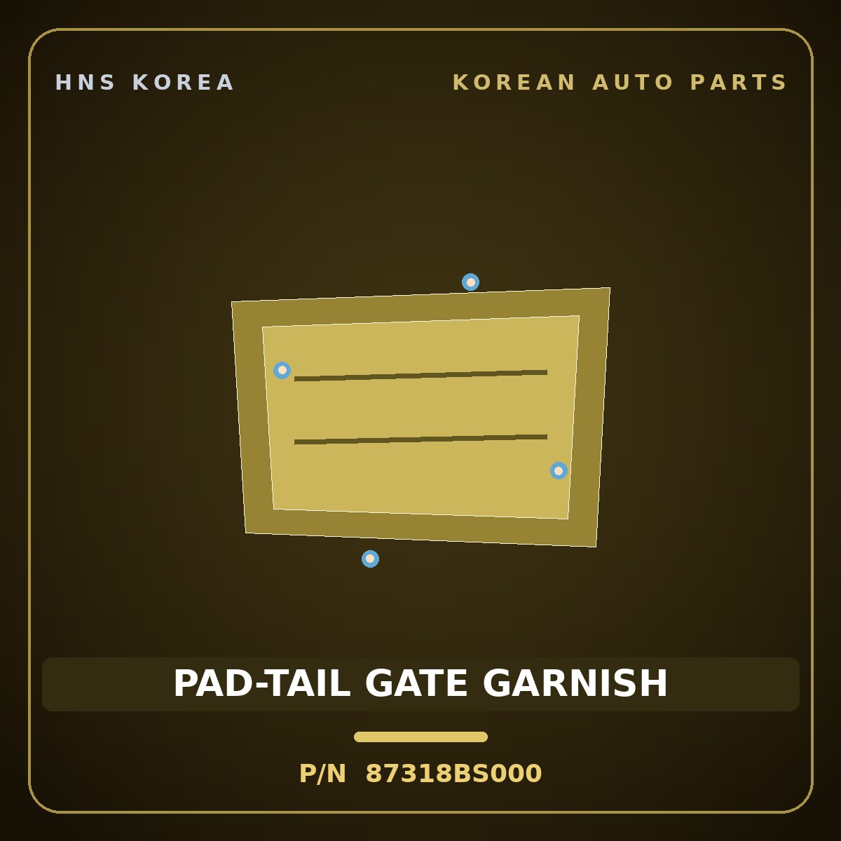 Genuine Mobis PAD-TAIL GATE GARNISH 87318BS000 for Seltos 2025 HNS Parts Korea