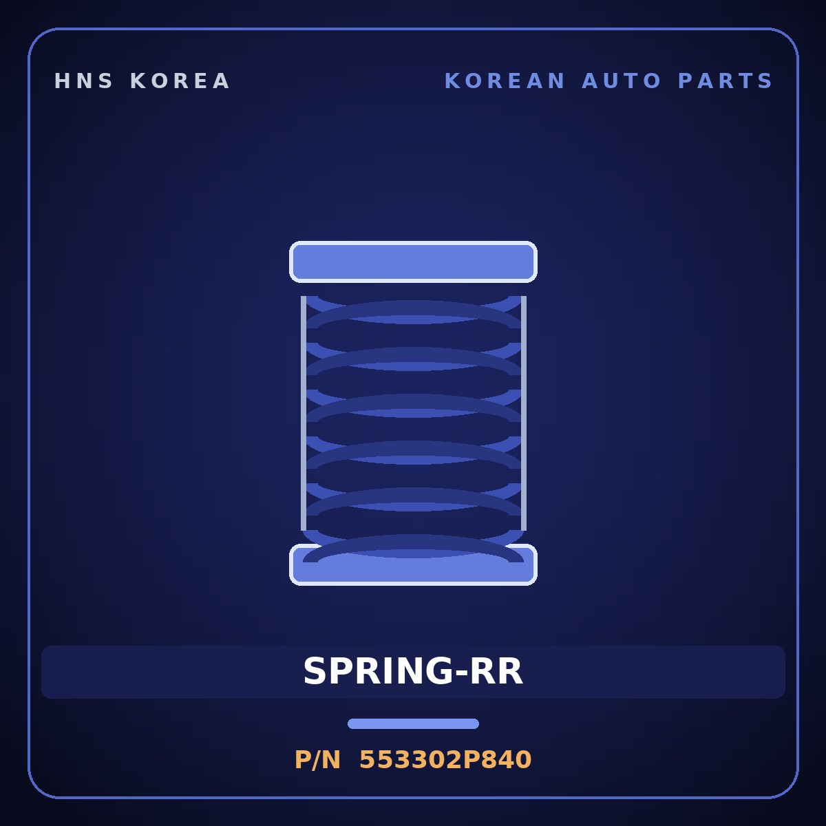 Genuine Mobis SPRING-RR 553302P840 for Sorento 2012 HNS Parts Korea