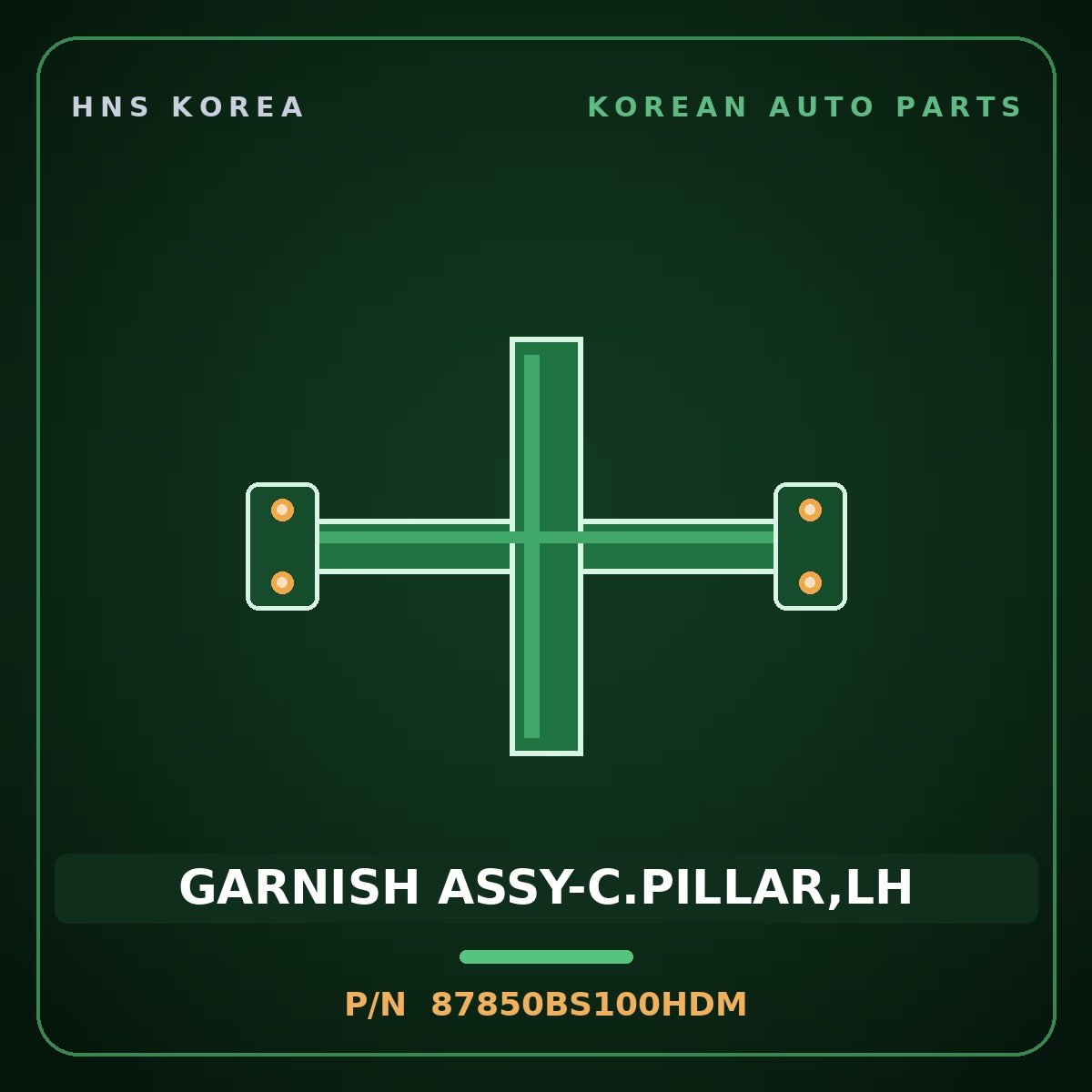 Genuine Mobis GARNISH ASSY-C.PILLAR,LH 87850BS100HDM for Seltos 2025 HNS Parts Korea