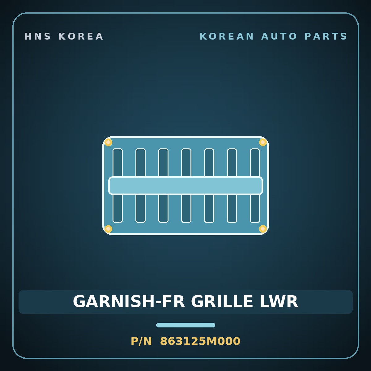 Genuine Mobis GARNISH-FR GRILLE LWR 863125M000 for Mighty 2015 HNS Parts Korea