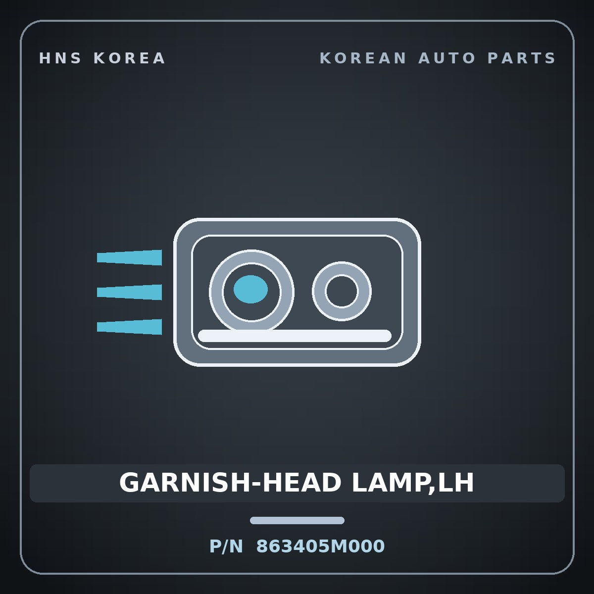 Genuine Mobis GARNISH-HEAD LAMP,LH 863405M000 for Mighty 2015 HNS Parts Korea