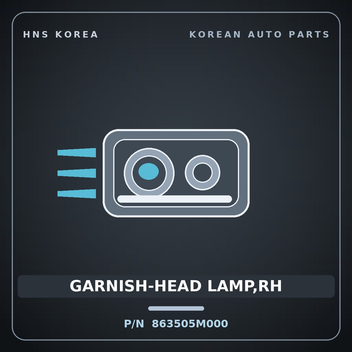 Genuine Mobis GARNISH-HEAD LAMP,RH 863505M000 for Mighty 2015 HNS Parts Korea