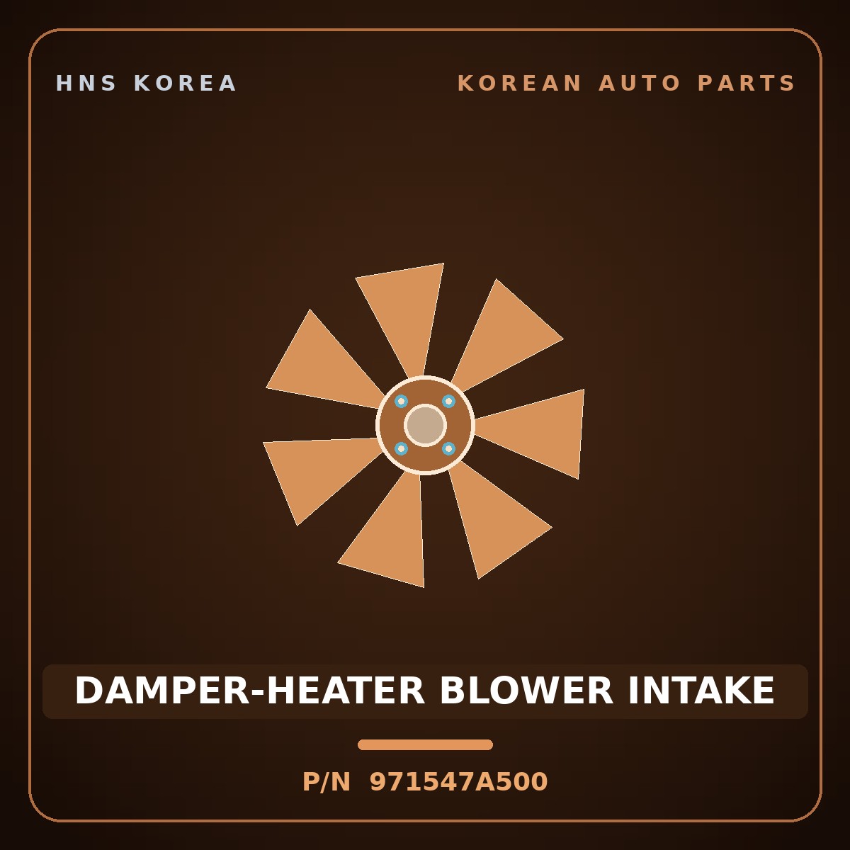 Genuine Mobis DAMPER-HEATER BLOWER INTAKE 971547A500 for 11-Ton Truck 1997 HNS Parts Korea