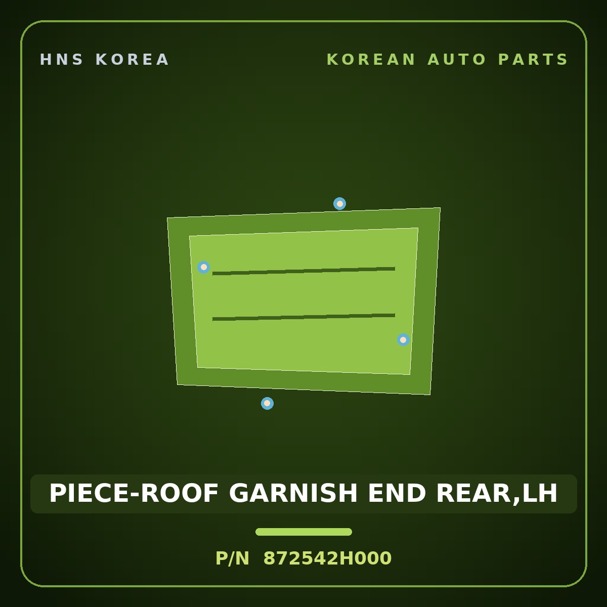 Genuine Mobis PIECE-ROOF GARNISH END REAR,LH 872542H000 for Avante 2006 HNS Parts Korea