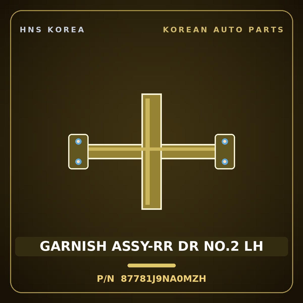 Genuine Mobis GARNISH ASSY-RR DR NO.2 LH 87781J9NA0MZH for Kona 2021 HNS Parts Korea