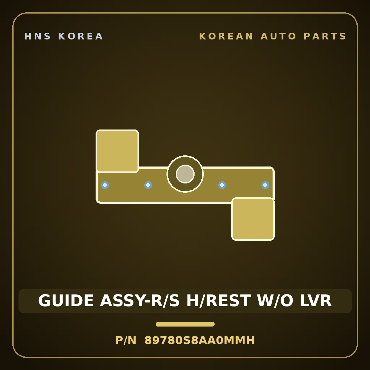 Genuine Mobis GUIDE ASSY-R/S H/REST W/O LVR 89780S8AA0MMH for Palisade 2022 HNS Parts Korea