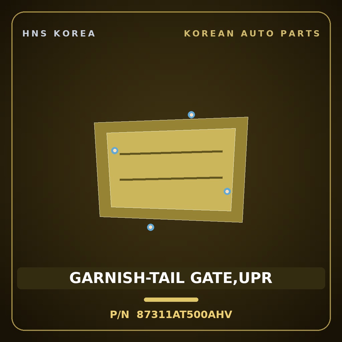 Genuine Mobis GARNISH-TAIL GATE,UPR 87311AT500AHV for Niro 2025 HNS Parts Korea
