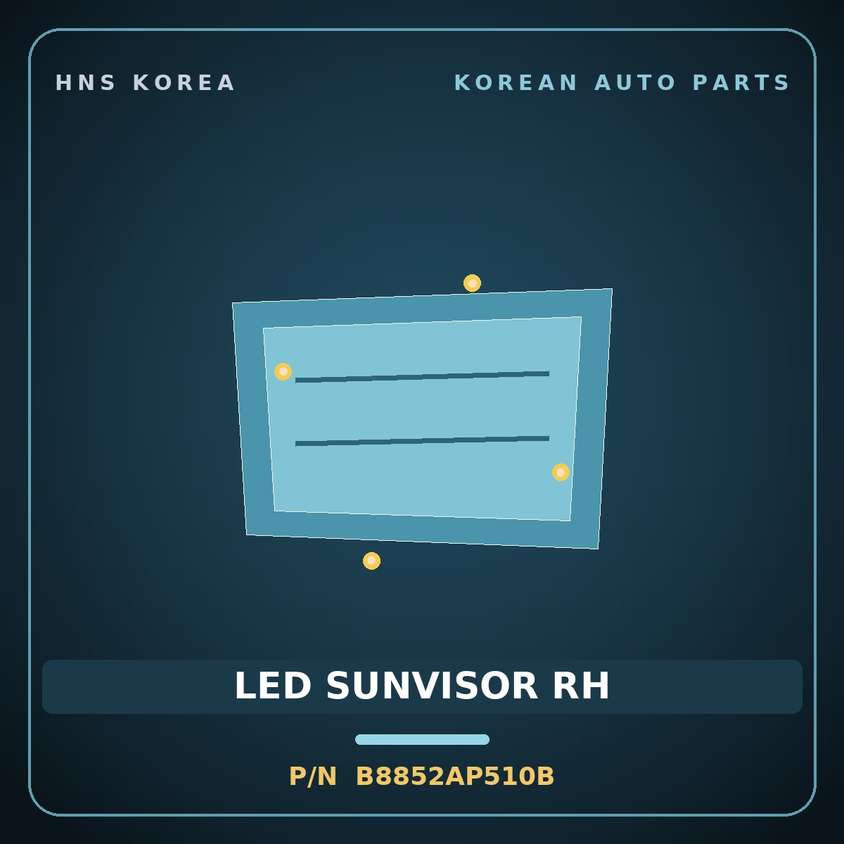 Genuine Mobis LED SUNVISOR RH B8852AP510B for Maxcruz 2013 HNS Parts Korea