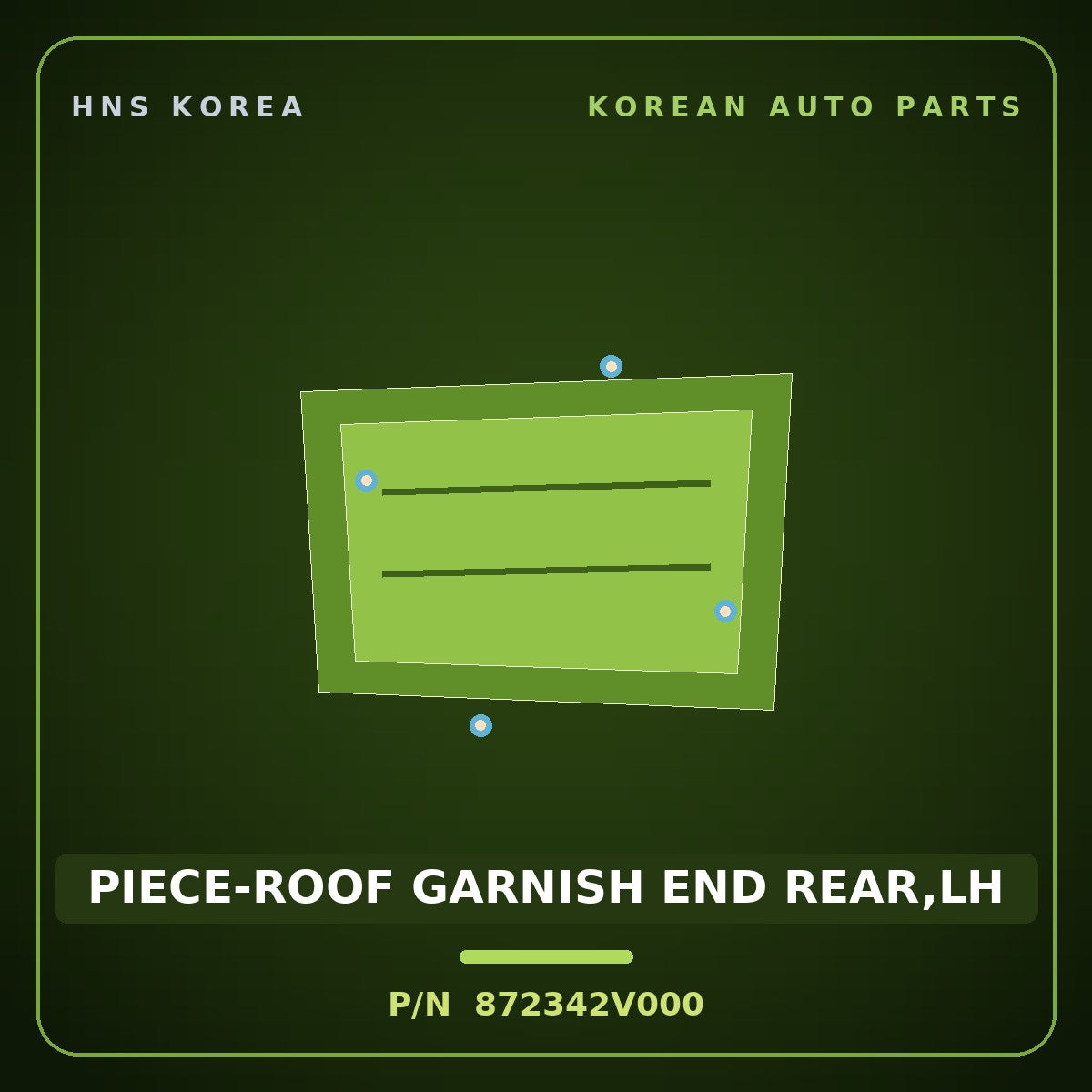 Genuine Mobis PIECE-ROOF GARNISH END REAR,LH 872342V000 for Veloster 2011 HNS Parts Korea