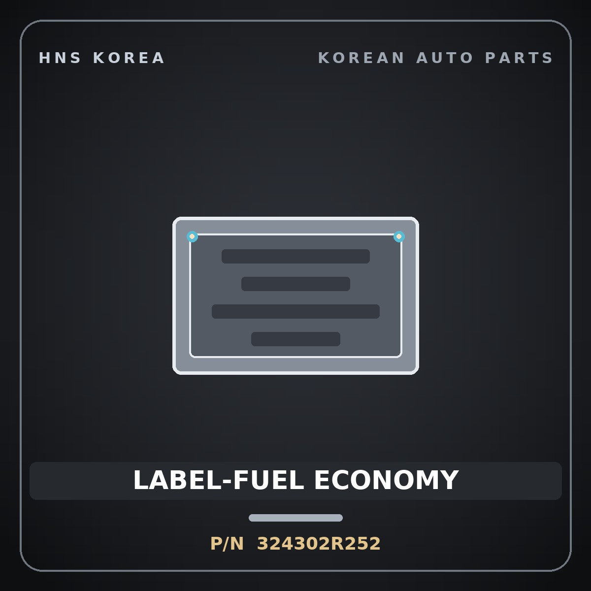 Genuine Mobis LABEL-FUEL ECONOMY 324302R252 for Carnival 2024 HNS Parts Korea