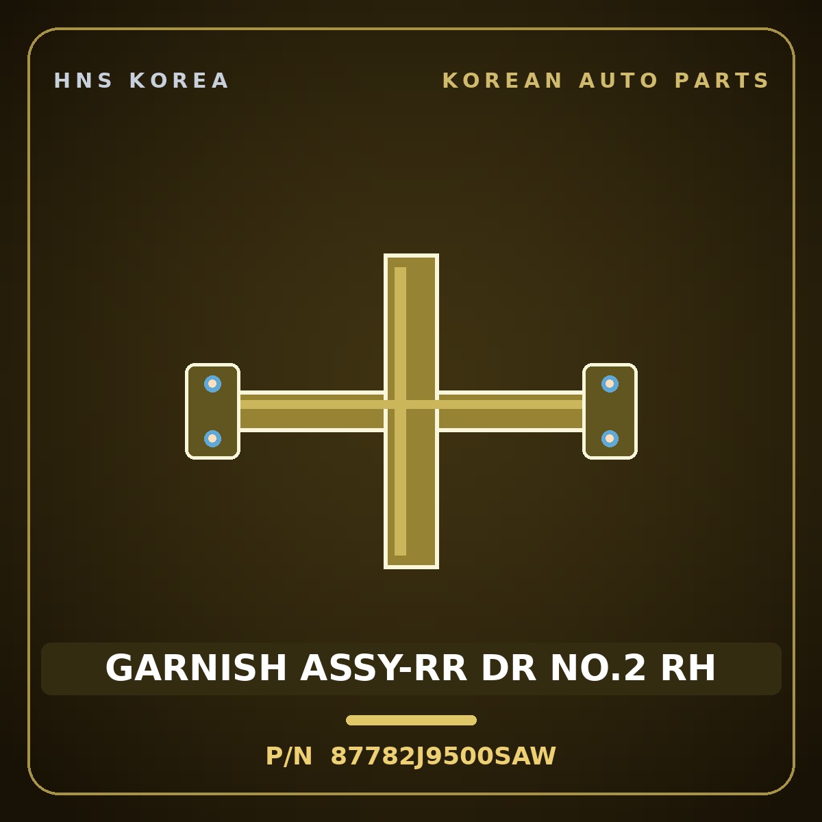 Genuine Mobis GARNISH ASSY-RR DR NO.2 RH 87782J9500SAW for Kona 2021 HNS Parts Korea