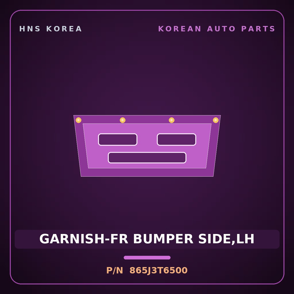 Genuine Mobis GARNISH-FR BUMPER SIDE,LH 865J3T6500 for Genesis GV80 2024 HNS Parts Korea