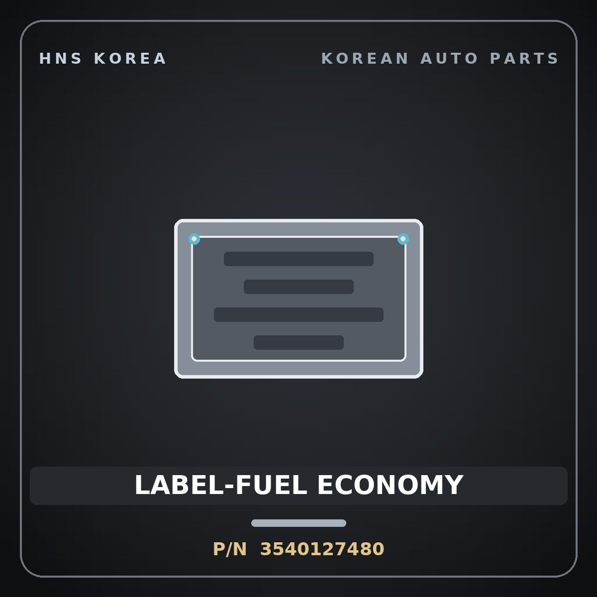 Genuine Mobis LABEL-FUEL ECONOMY 3540127480 for Carens 2006 HNS Parts Korea