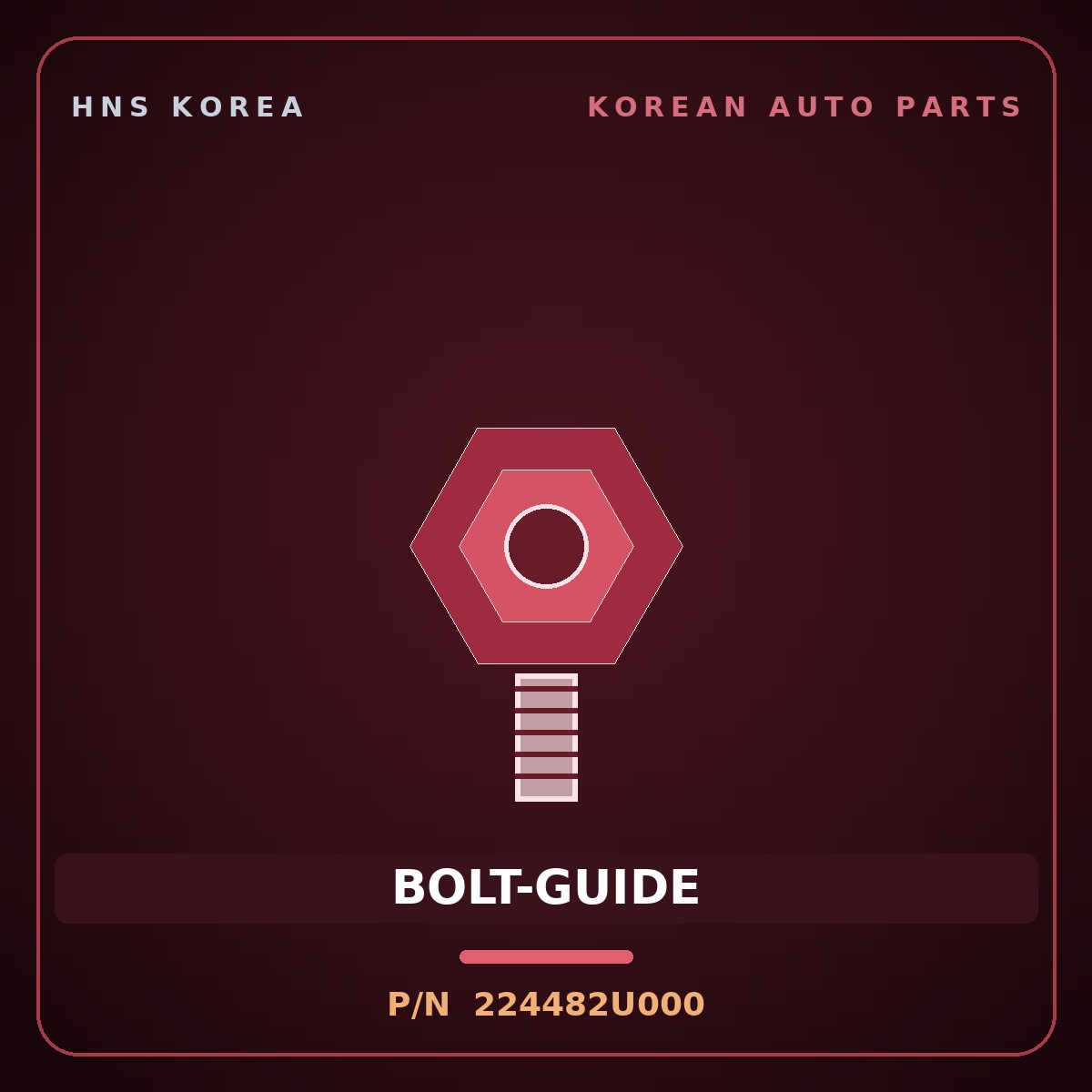 Genuine Mobis BOLT-GUIDE 224482U000 for Carnival 2018 HNS Parts Korea