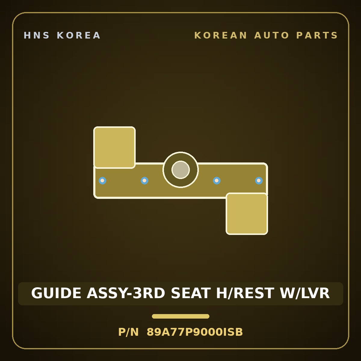 Genuine Mobis GUIDE ASSY-3RD SEAT H/REST W/LVR 89A77P9000ISB for Palisade 2025 HNS Parts Korea
