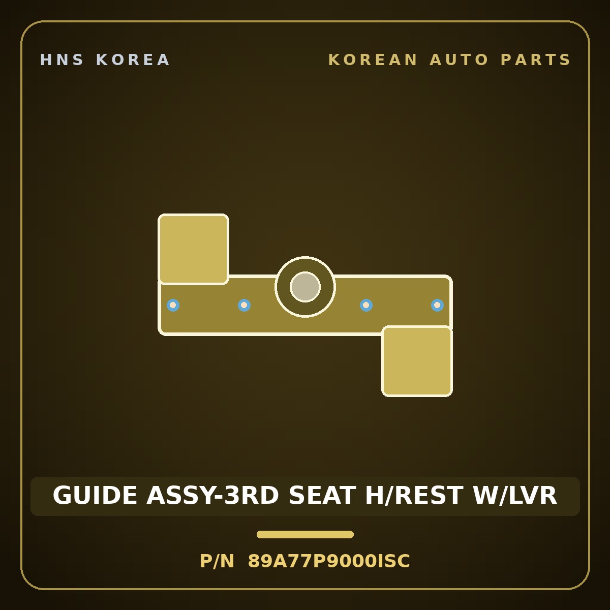 Genuine Mobis GUIDE ASSY-3RD SEAT H/REST W/LVR 89A77P9000ISC for Palisade 2025 HNS Parts Korea