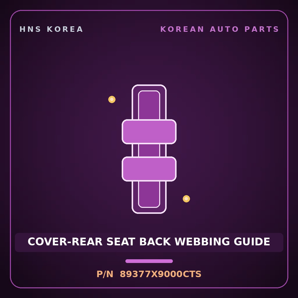 Genuine Mobis COVER-REAR SEAT BACK WEBBING GUIDE 89377X9000CTS for EV5 2025 HNS Parts Korea
