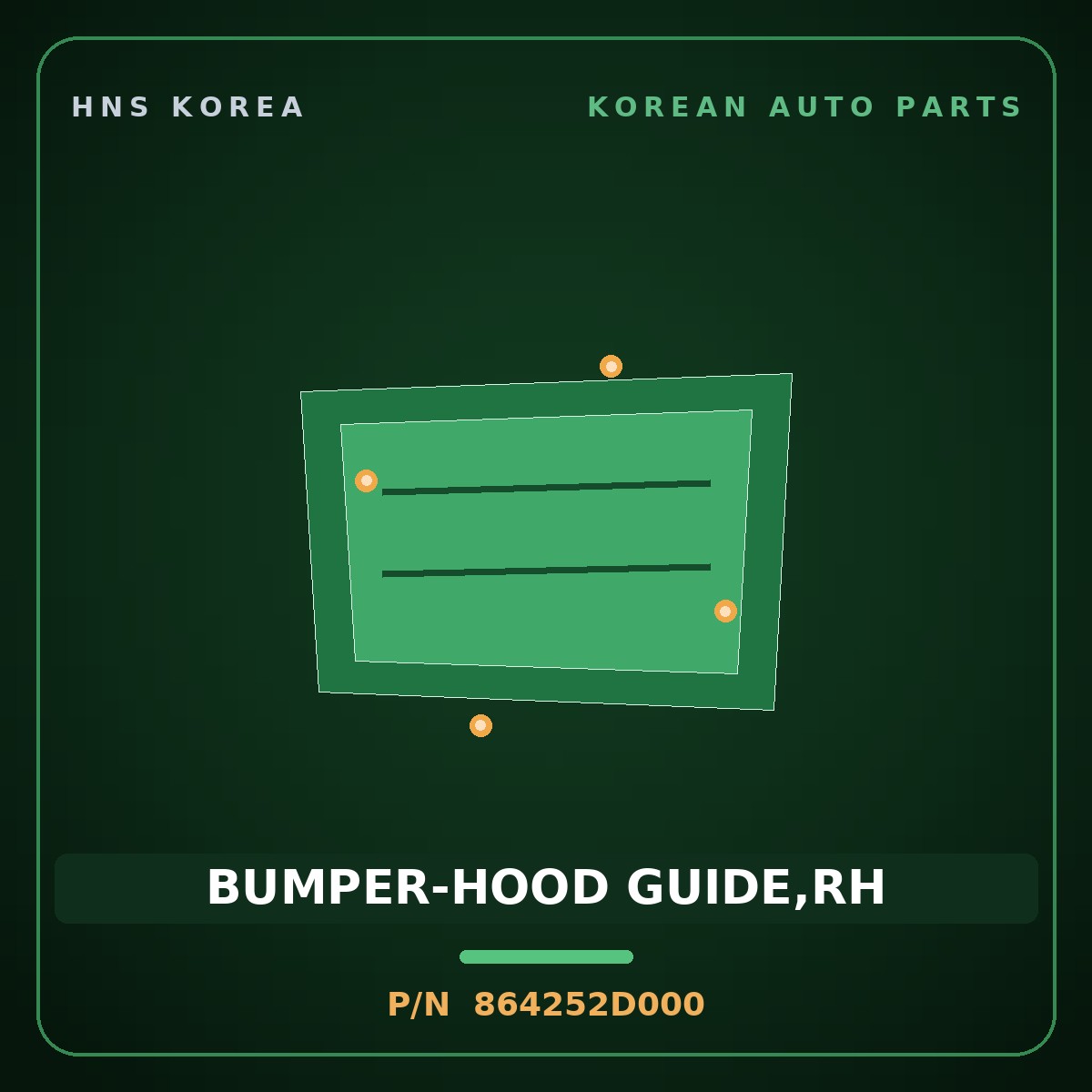 Genuine Mobis BUMPER-HOOD GUIDE,RH 864252D000 for Elantra 2000 HNS Parts Korea