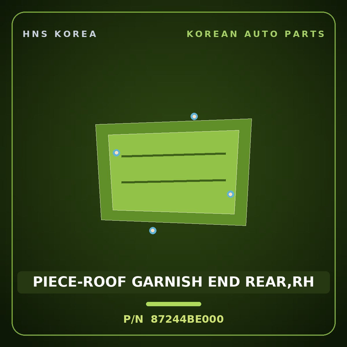 Genuine Mobis PIECE-ROOF GARNISH END REAR,RH 87244BE000 for Kona 2023 HNS Parts Korea