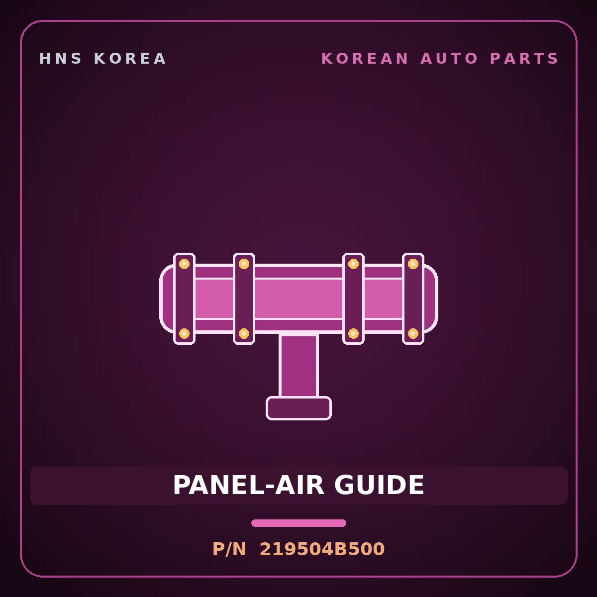 Genuine Mobis PANEL-AIR GUIDE 219504B500 for Porter 1996 HNS Parts Korea