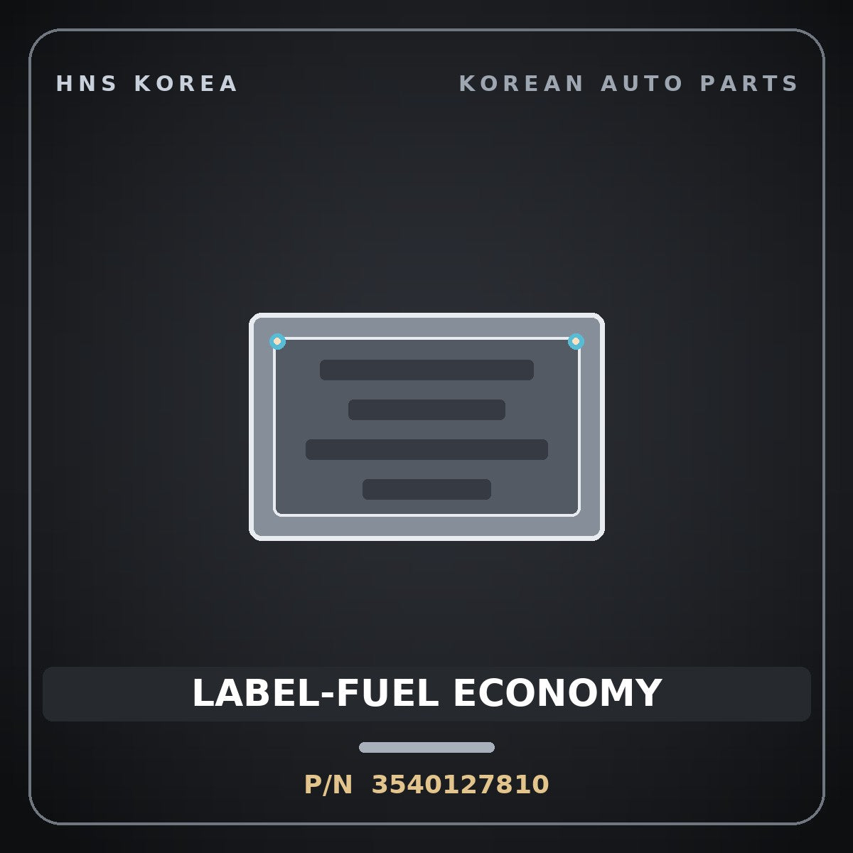 Genuine Mobis LABEL-FUEL ECONOMY 3540127810 for Santa Fe 2006 HNS Parts Korea
