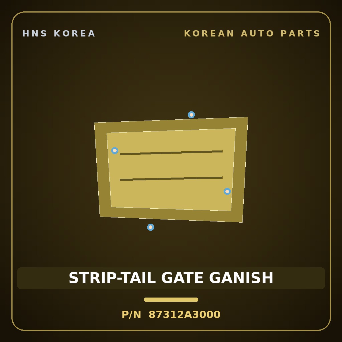 Genuine Mobis STRIP-TAIL GATE GANISH 87312A3000 for Ray 2011 HNS Parts Korea