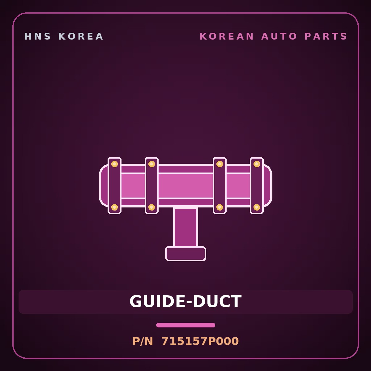 Genuine Mobis GUIDE-DUCT 715157P000 for Trago 2013 HNS Parts Korea