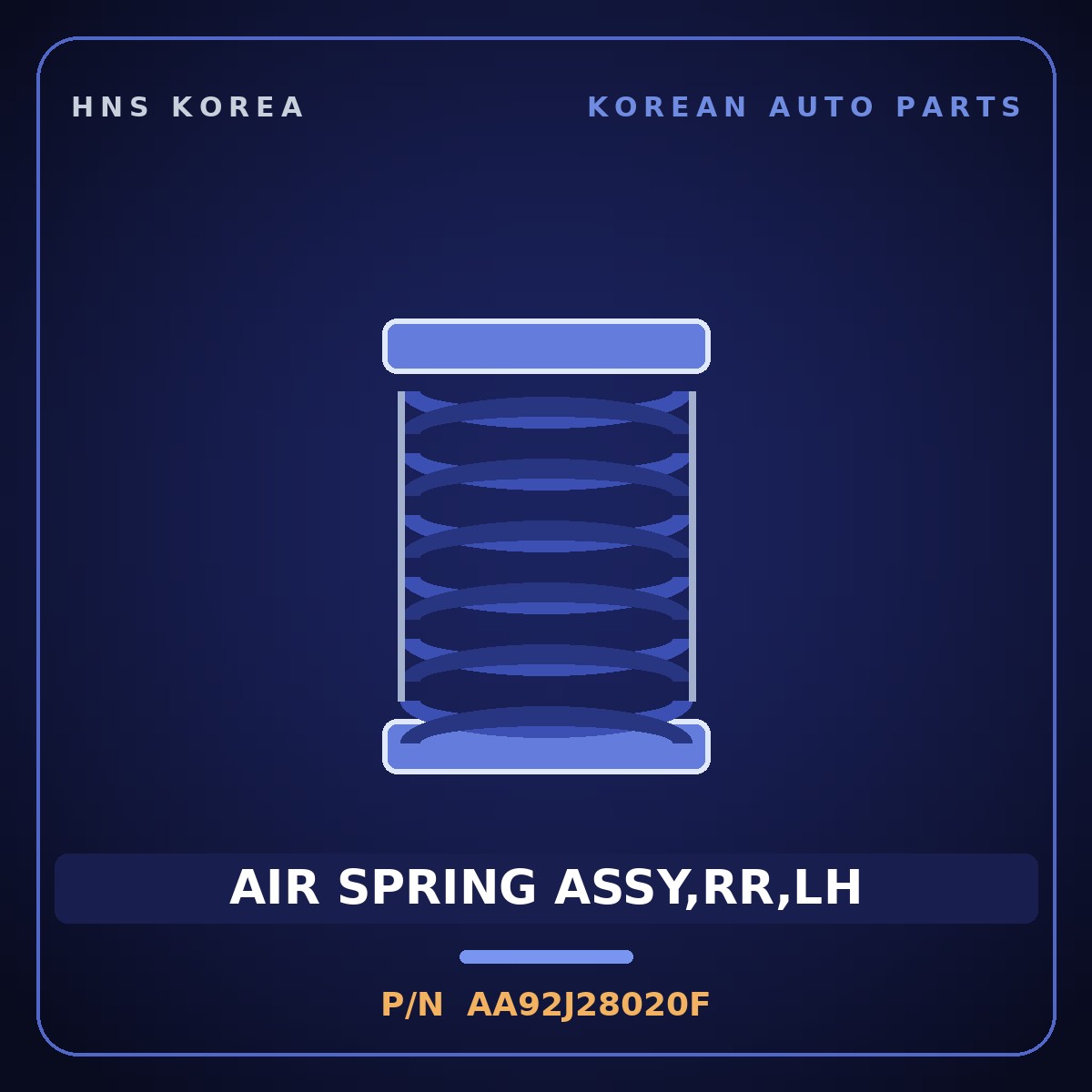 Genuine Mobis AIR SPRING ASSY,RR,LH AA92J28020F for Granbird 2001 HNS Parts Korea