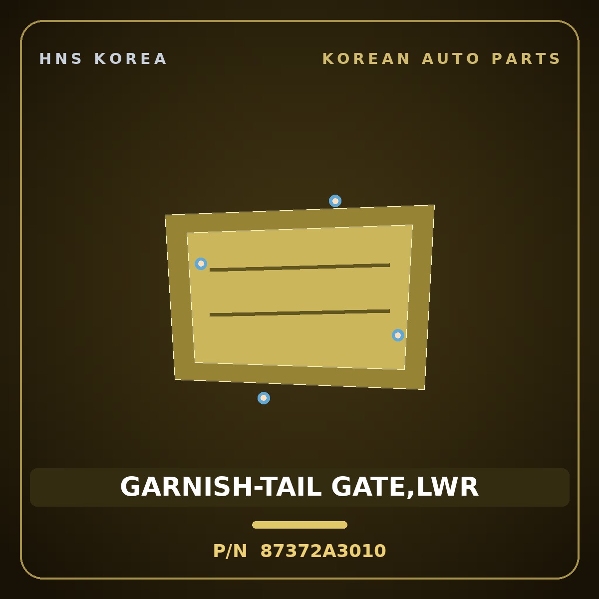 Genuine Mobis GARNISH-TAIL GATE,LWR 87372A3010 for Ray 2011 HNS Parts Korea