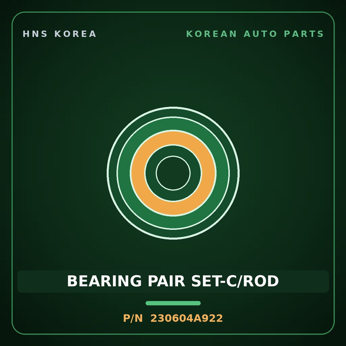 Genuine Mobis BEARING PAIR SET-C/ROD 230604A922 for Grand Starex 2002 HNS Parts Korea