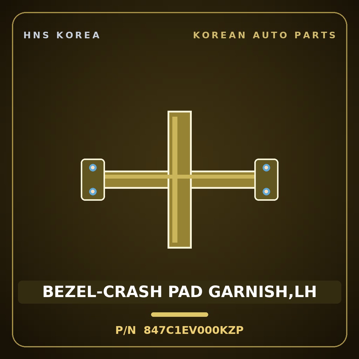 Genuine Mobis BEZEL-CRASH PAD GARNISH,LH 847C1EV000KZP for EV3 2024 HNS Parts Korea