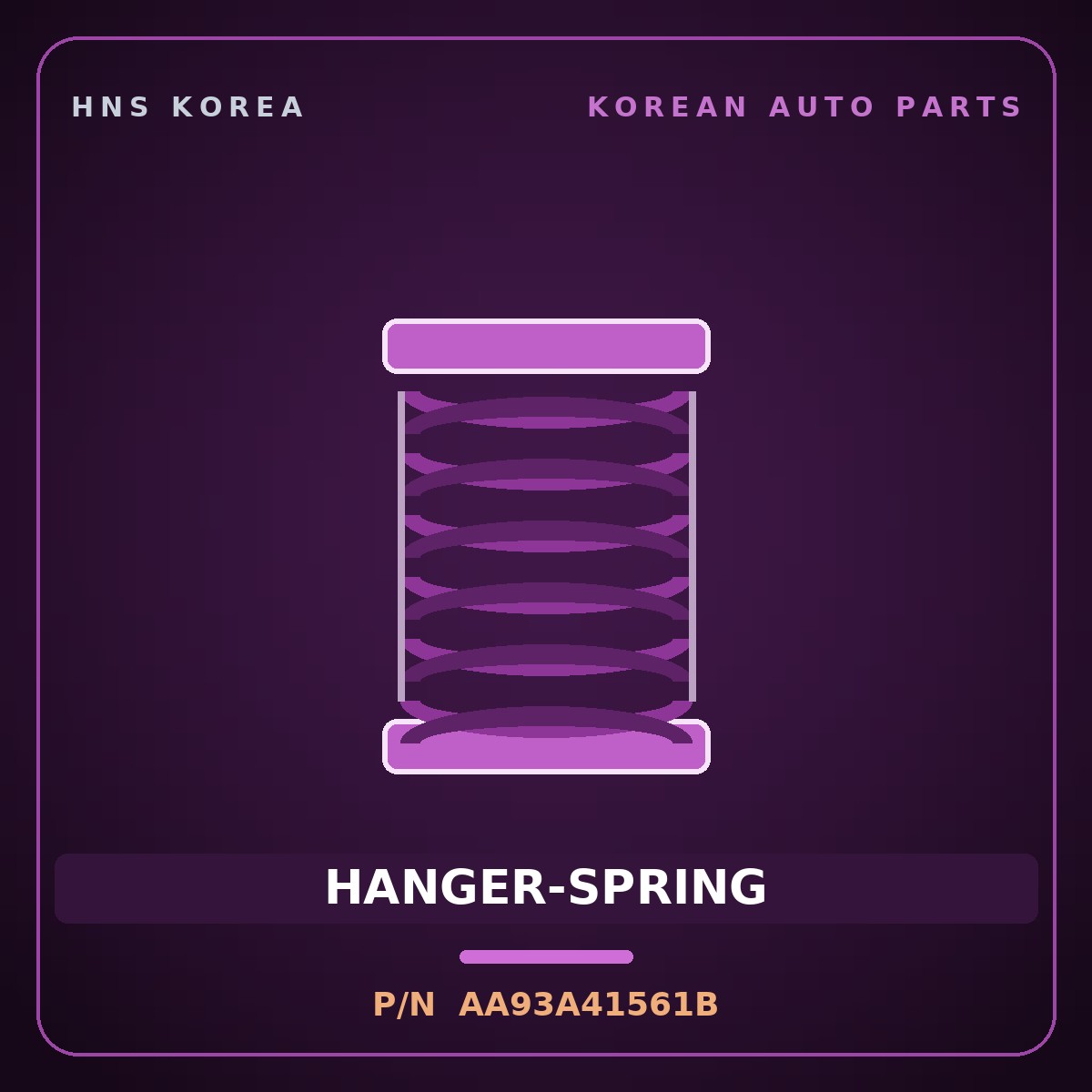 Genuine Mobis HANGER-SPRING AA93A41561B for AM928/AM937 1998 HNS Parts Korea