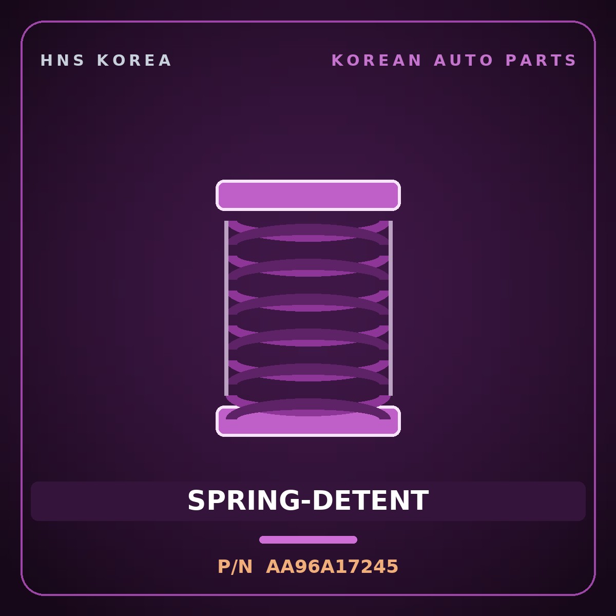 Genuine Mobis SPRING-DETENT AA96A17245 for Granbird 2001 HNS Parts Korea