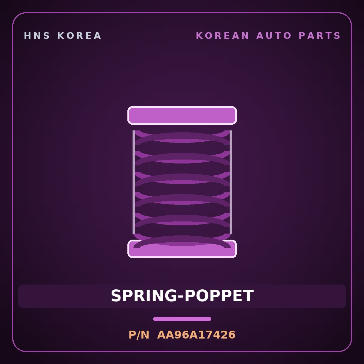 Genuine Mobis SPRING-POPPET AA96A17426 for Granbird 2001 HNS Parts Korea