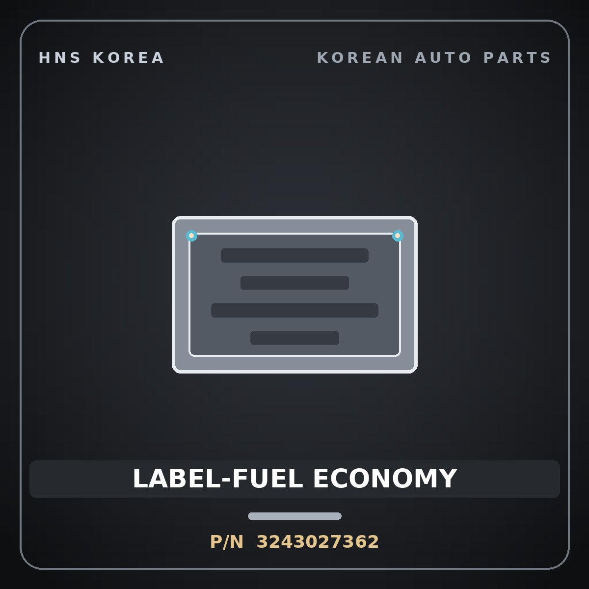Genuine Mobis LABEL-FUEL ECONOMY 3243027362 for Carens 2002 HNS Parts Korea