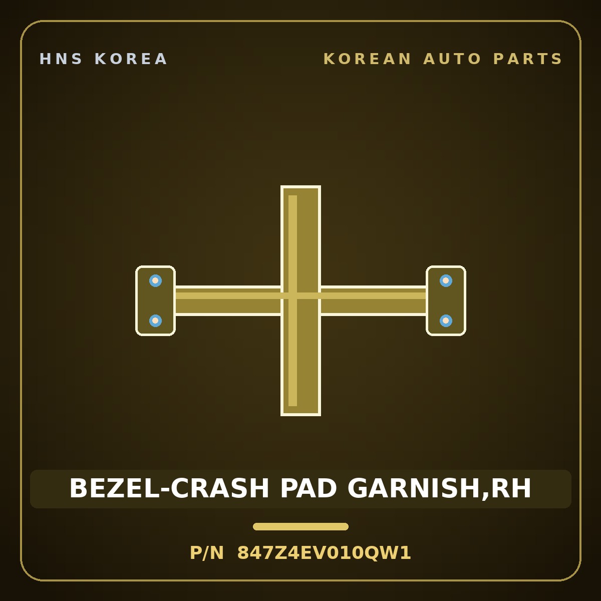 Genuine Mobis BEZEL-CRASH PAD GARNISH,RH 847Z4EV010QW1 for EV3 2024 HNS Parts Korea