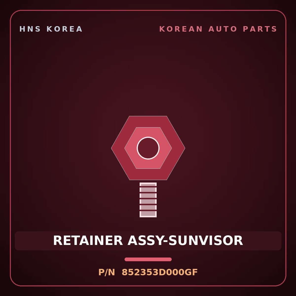 Genuine Mobis RETAINER ASSY-SUNVISOR 852353D000GF for Sonata 2002 HNS Parts Korea