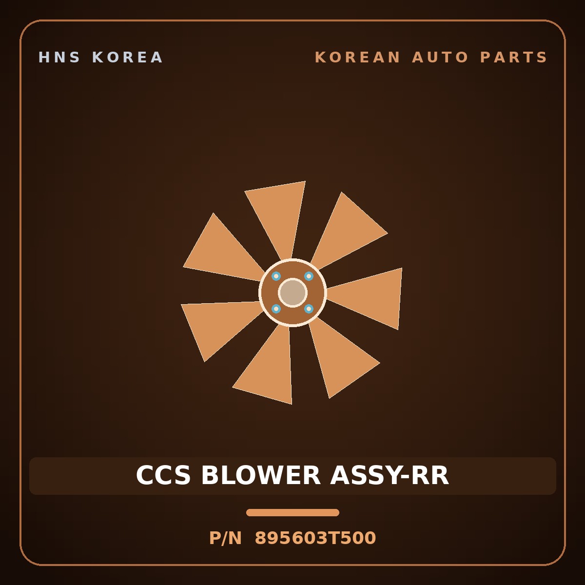 Genuine Mobis CCS BLOWER ASSY-RR 895603T500 for K9 2011 HNS Parts Korea