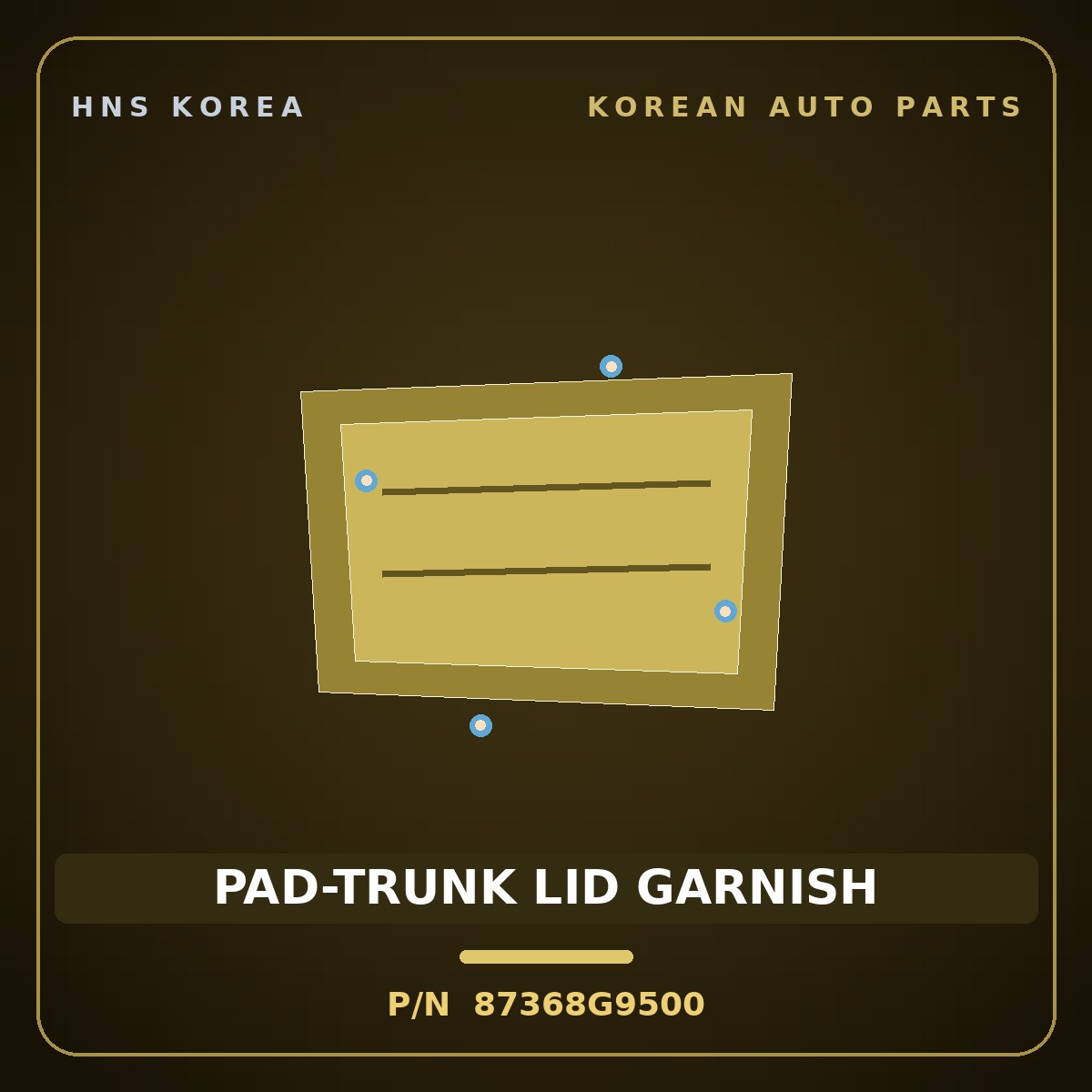 Genuine Mobis PAD-TRUNK LID GARNISH 87368G9500 for G70 2021 HNS Parts Korea