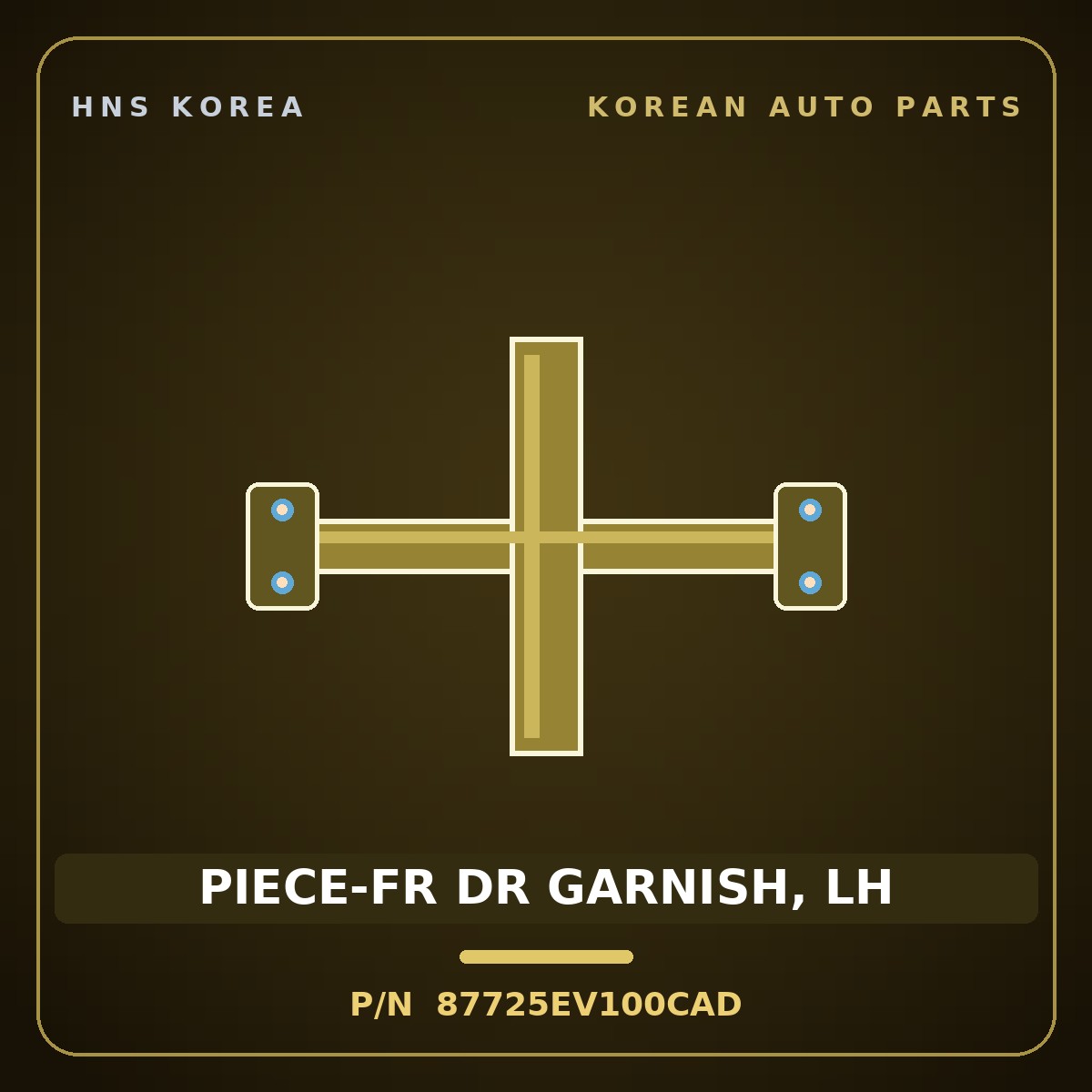 Genuine Mobis PIECE-FR DR GARNISH, LH 87725EV100CAD for EV3 2024 HNS Parts Korea
