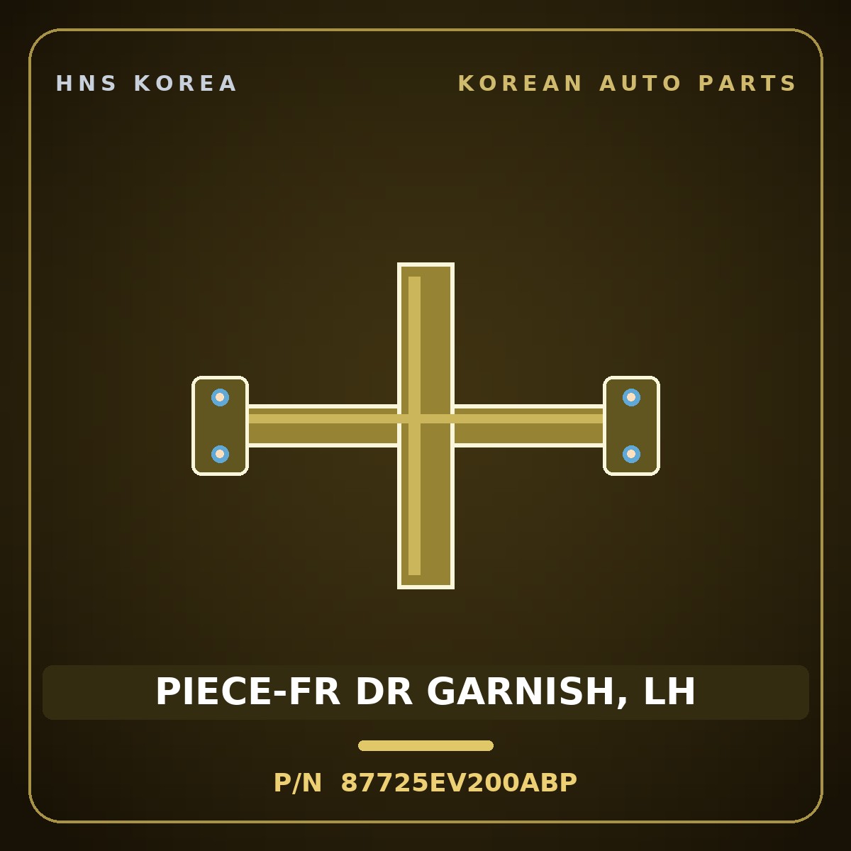 Genuine Mobis PIECE-FR DR GARNISH, LH 87725EV200ABP for EV3 2024 HNS Parts Korea