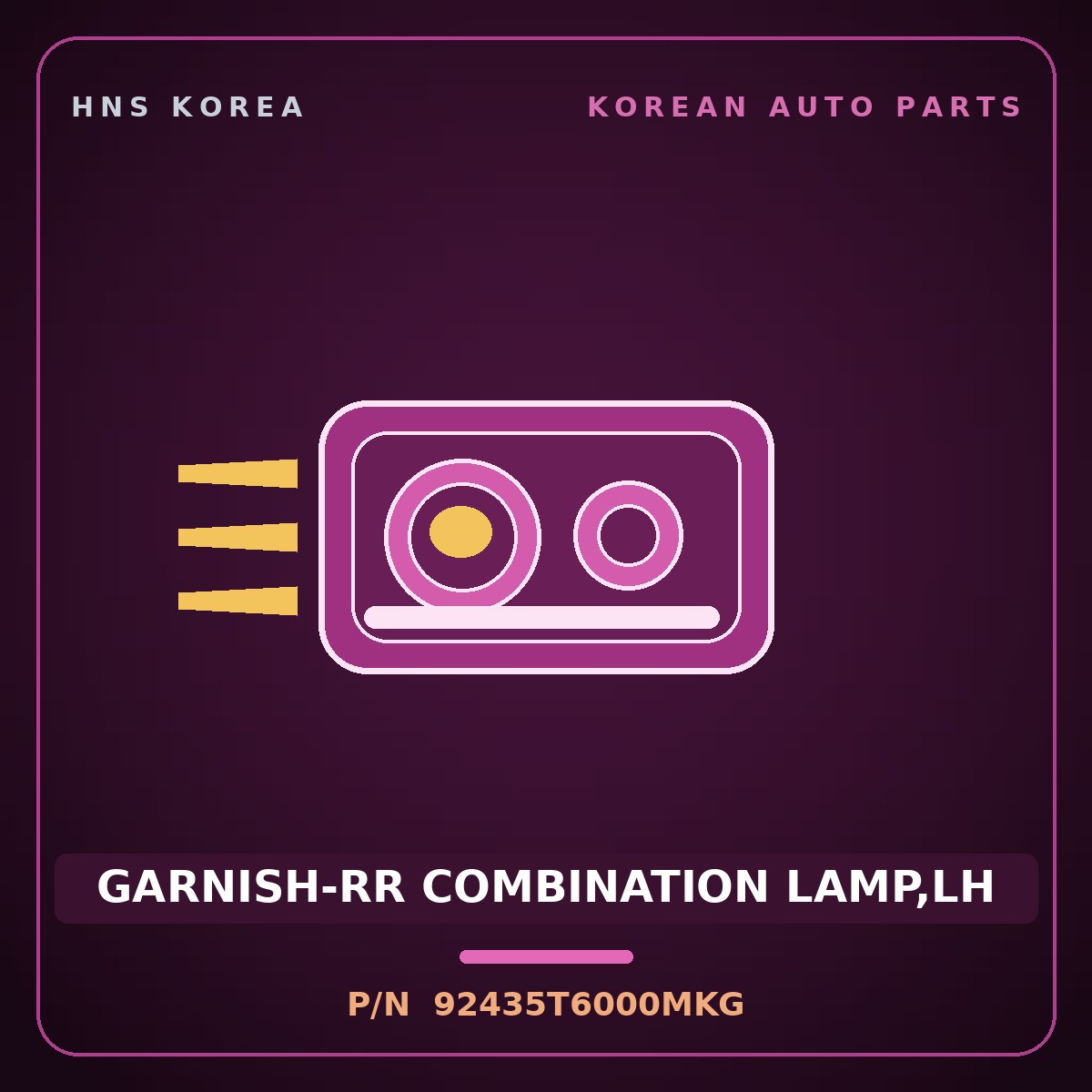Genuine Mobis GARNISH-RR COMBINATION LAMP,LH 92435T6000MKG for Genesis GV80 2024 HNS Parts Korea