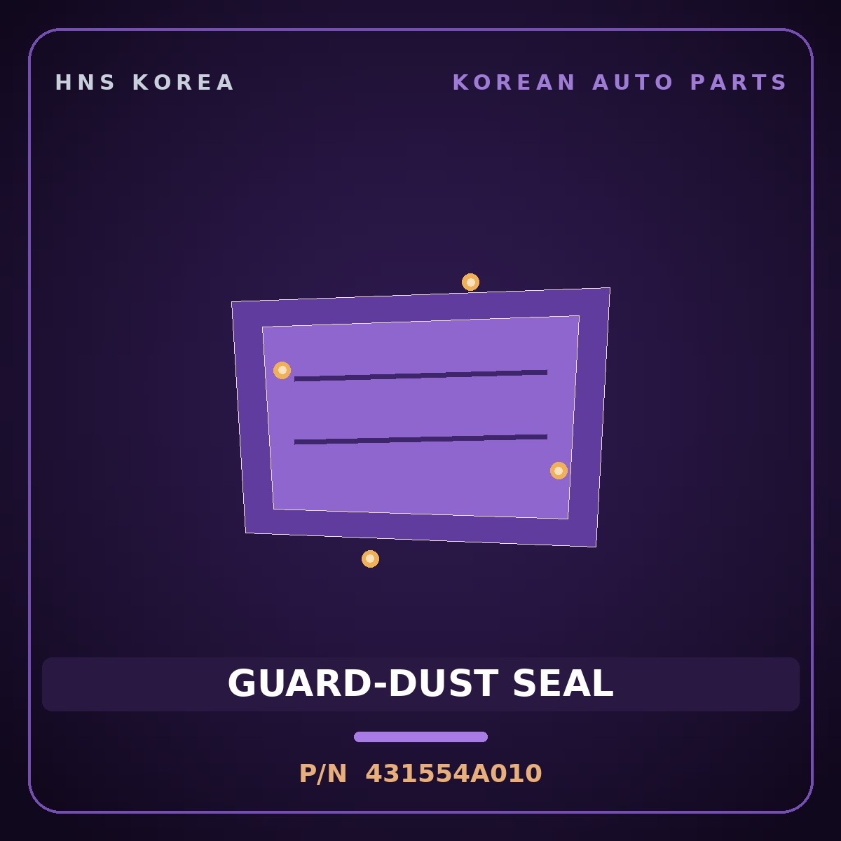 Genuine Mobis GUARD-DUST SEAL 431554A010 for Grace 1995 HNS Parts Korea