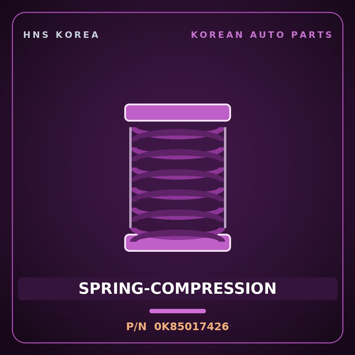 Genuine Mobis SPRING-COMPRESSION 0K85017426 for New Cosmos 1995 HNS Parts Korea