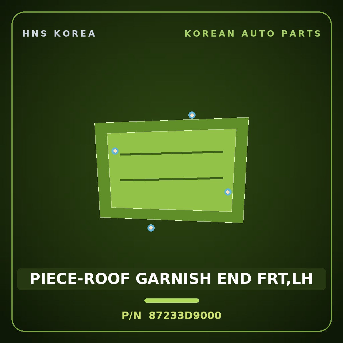 Genuine Mobis PIECE-ROOF GARNISH END FRT,LH 87233D9000 for Sportage 2016 HNS Parts Korea