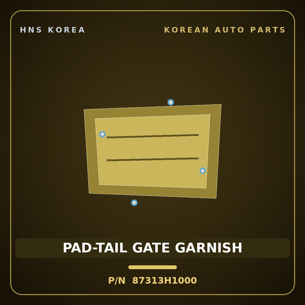 Genuine Mobis PAD-TAIL GATE GARNISH 87313H1000 for Terracan 2000 HNS Parts Korea
