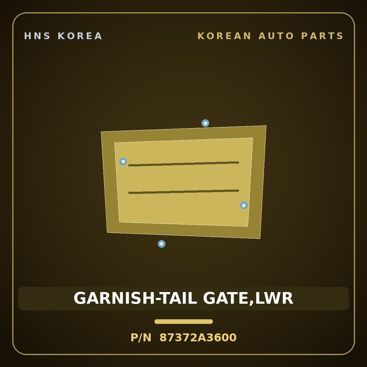 Genuine Mobis GARNISH-TAIL GATE,LWR 87372A3600 for Ray 2018 HNS Parts Korea