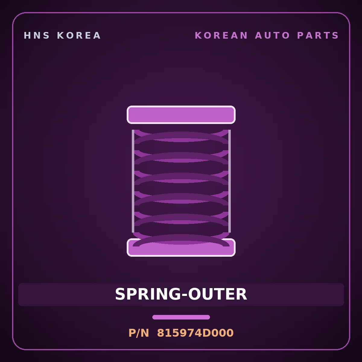 Genuine Mobis SPRING-OUTER 815974D000 for Carnival 2006 HNS Parts Korea