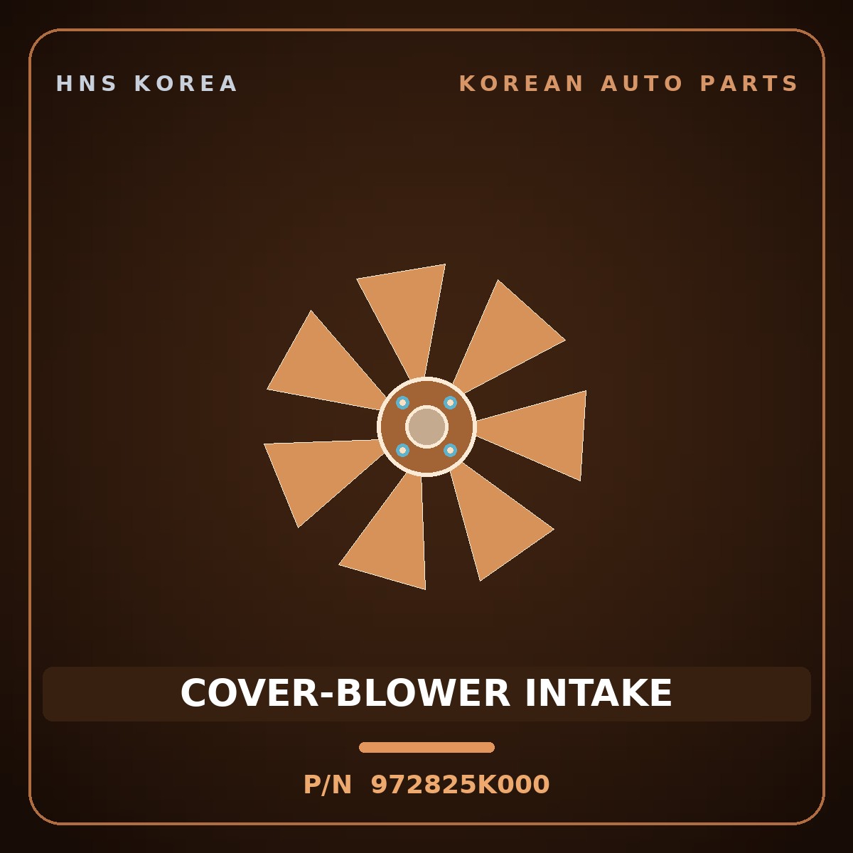 Genuine Mobis COVER-BLOWER INTAKE 972825K000 for Mighty 2004 HNS Parts Korea
