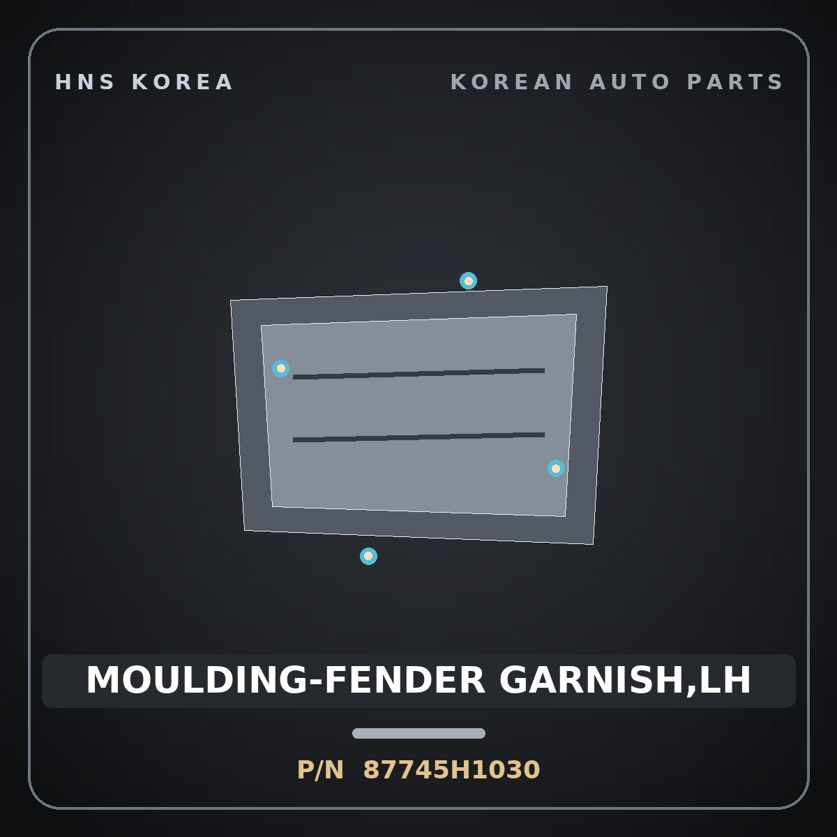 Genuine Mobis MOULDING-FENDER GARNISH,LH 87745H1030 for Terracan 2000 HNS Parts Korea